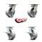 Service Caster 6 Inch Kingpinless Semi Steel Wheel Swivel Caster Set with 2 Brakes SCC SCC-KP30S620-SSR-2-SLB-2 - alternate 6